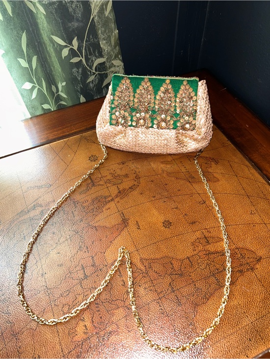Handbags - Bridal Potli Bag: Beaded Indian Wedding Purse -EUC-